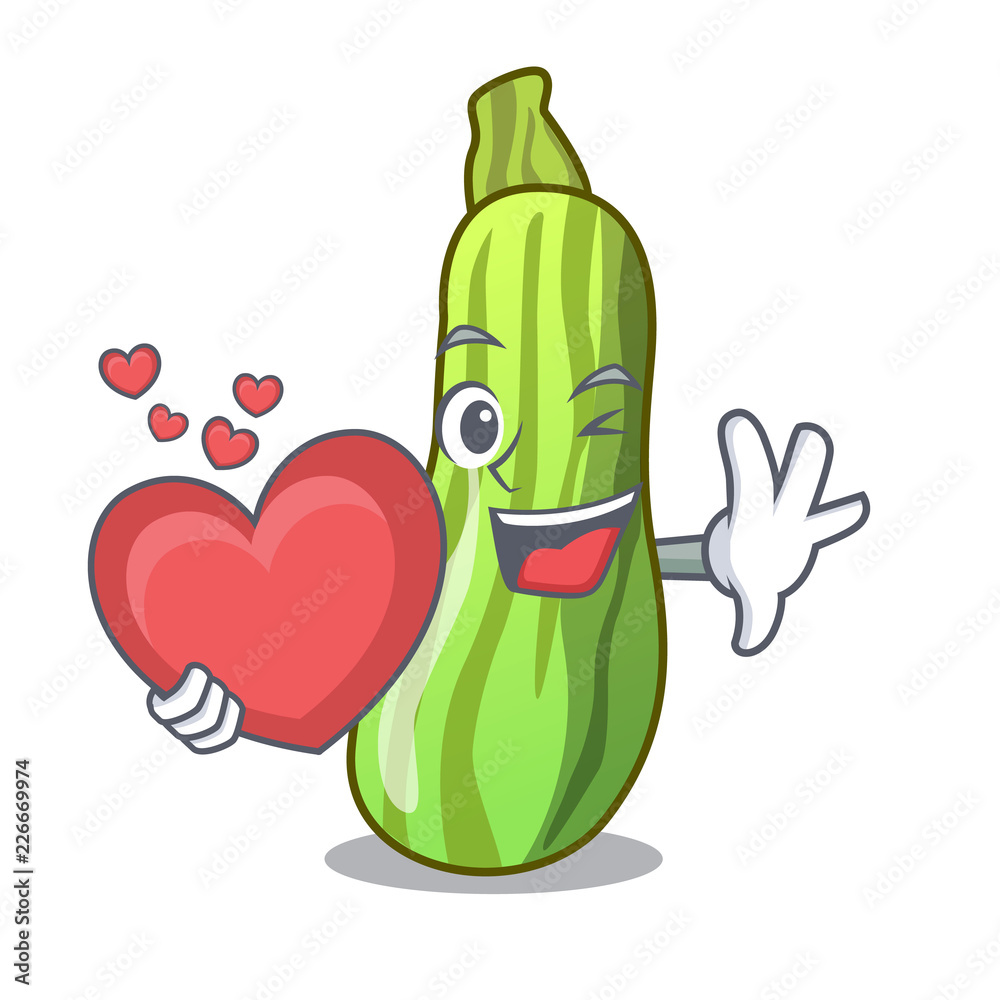 With heart fresh green zucchini in cartoon box Stock Vector | Adobe Stock With heart fresh green zucchini in cartoon box Stock Vector | Adobe Stock