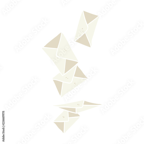 Fototapeta Naklejka Na Ścianę i Meble -  flat color style cartoon envelopes falling