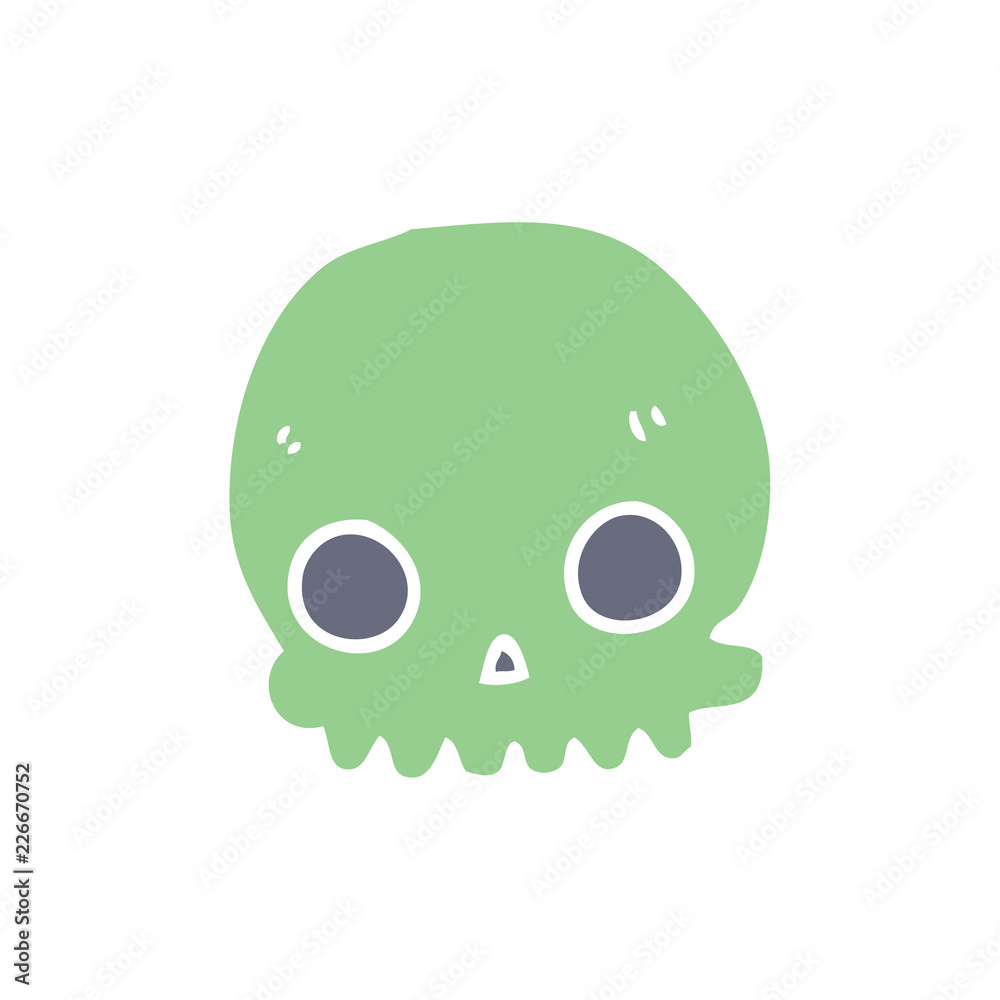 Fototapeta premium flat color style cartoon skull
