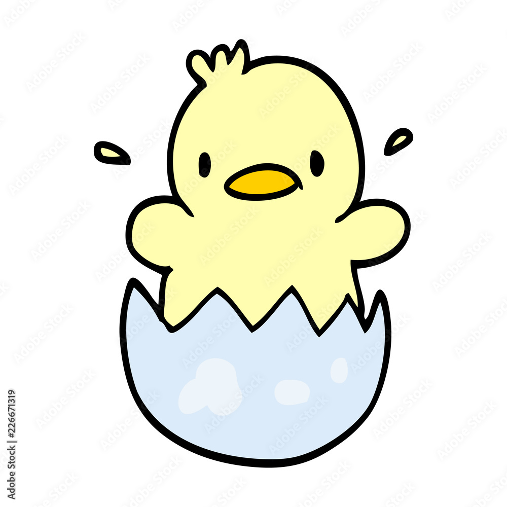 cute cartoon doodle chick Stock Vector
