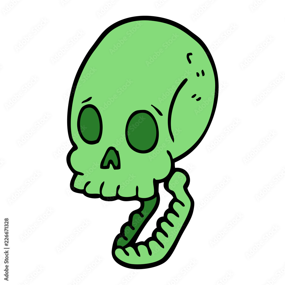 Fototapeta premium cartoon doodle skull