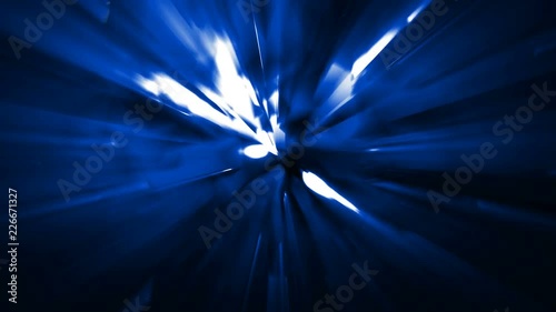 4k Blue energy effect background with power source tech spreading geometrical shapes triangles and rectangles and light leaks from the energy source before the explosion loopable video, sci-fi, energy
