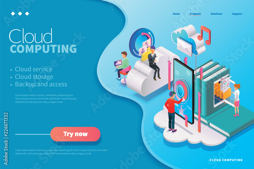 3d isometric cloud computing