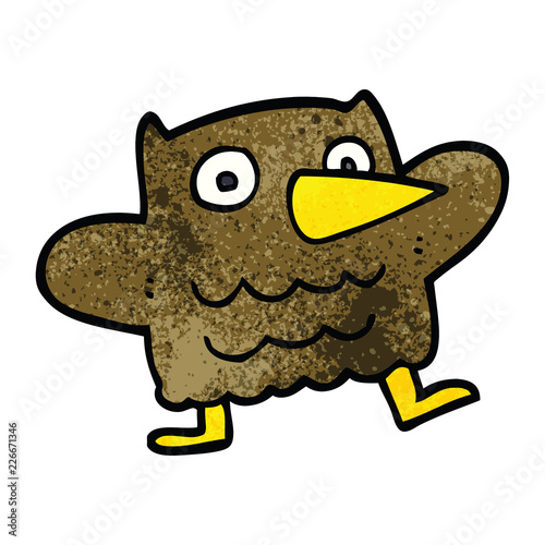 funny cartoon doodle owl