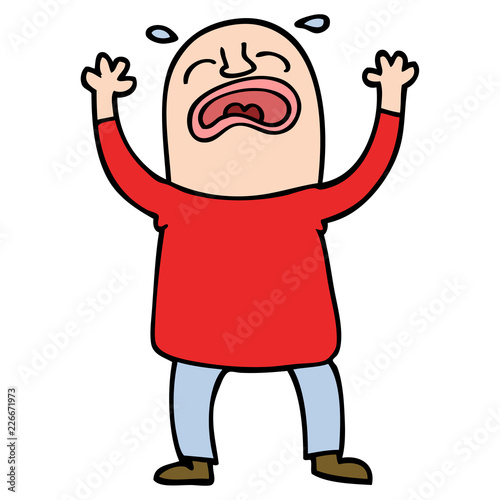 cartoon doodle crying man