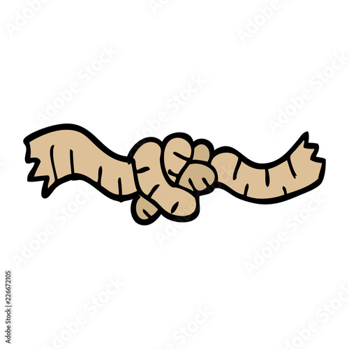 cartoon doodle tied rope