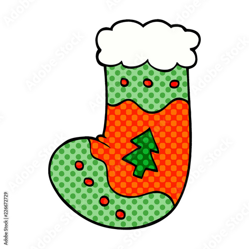 cartoon doodle christmas stocking