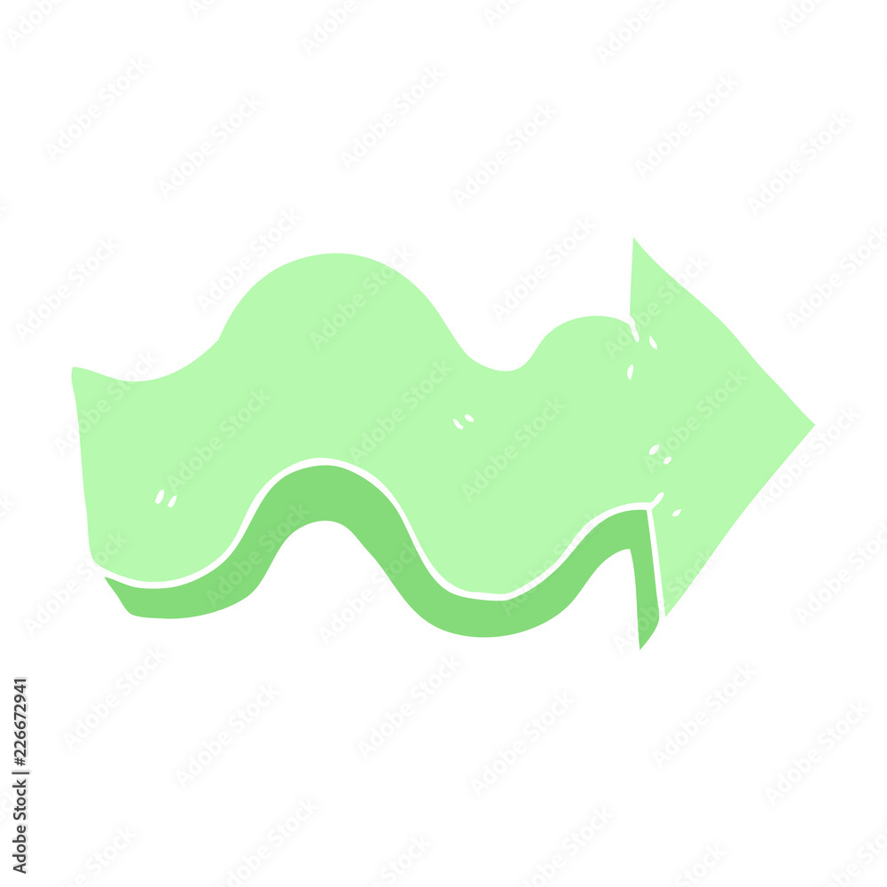 flat color illustration of a cartoon arrow flat color illustration of a cartoon arrow