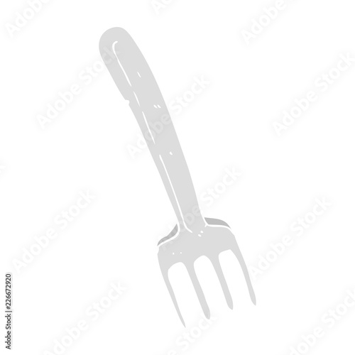 flat color illustration of a cartoon fork