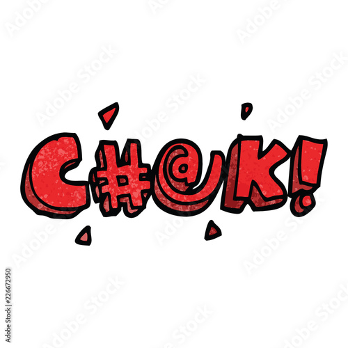 cartoon doodle swear word