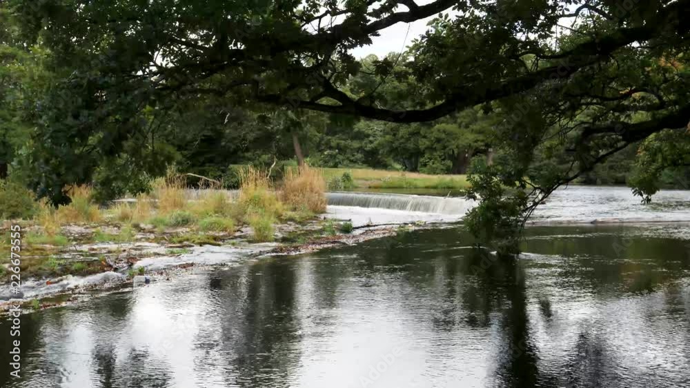 A Weir On The River Dee Creates Horseshoe Falls Near Llantysilio Hall In Denbighshire Wales
