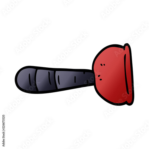 cartoon doodle toilet plunger