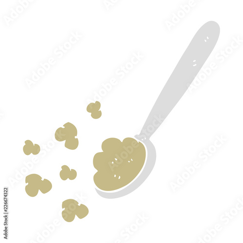 flat color illustration of a cartoon spoonful of food