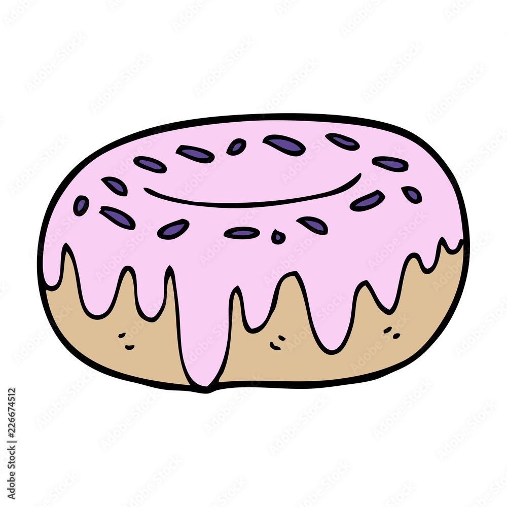 cartoon doodle donut with sprinkles cartoon doodle donut with sprinkles