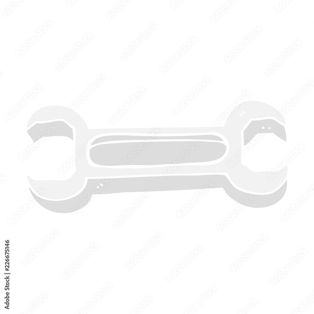 flat color illustration of a cartoon spanner flat color illustration of a cartoon spanner