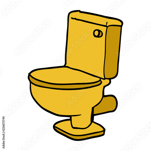 cartoon doodle golden toilet