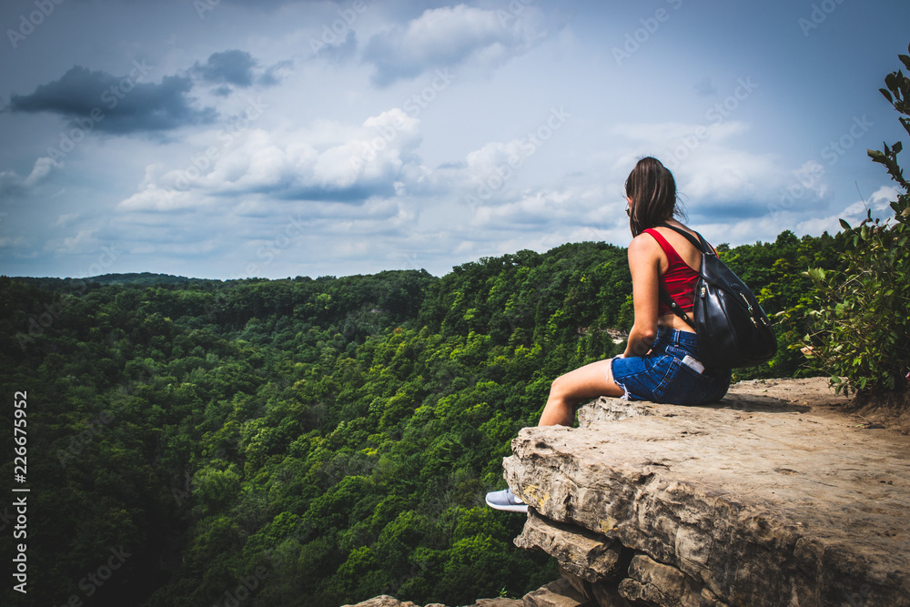 Woman on the cliff