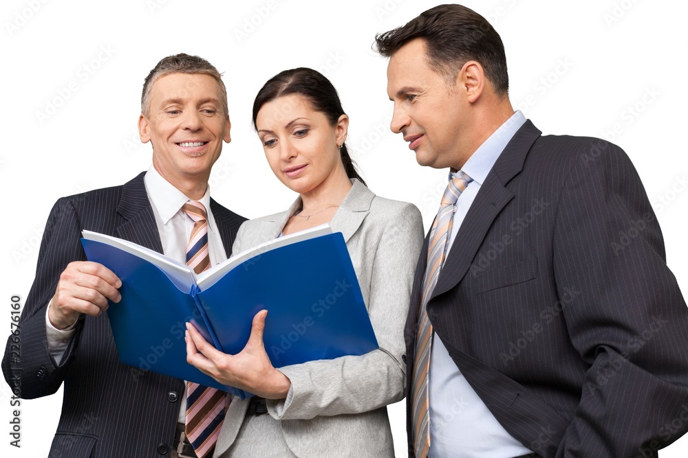 Portrait of Business People Discussing Documents Portrait of Business People Discussing Documents
