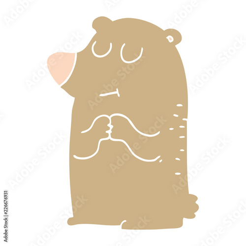 cartoon doodle shy bear