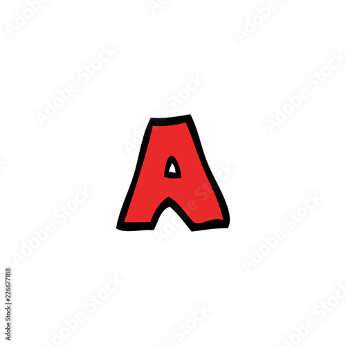 cartoon doodle letter a