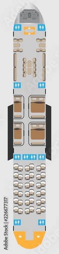Business Private jet Aircraft Seat Map
