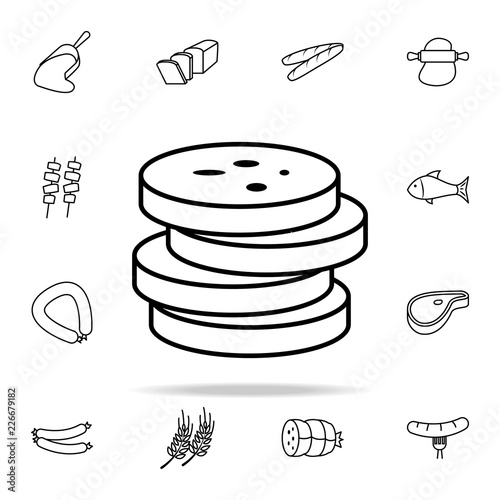 chopped sausage icon. Food icons universal set for web and mobile