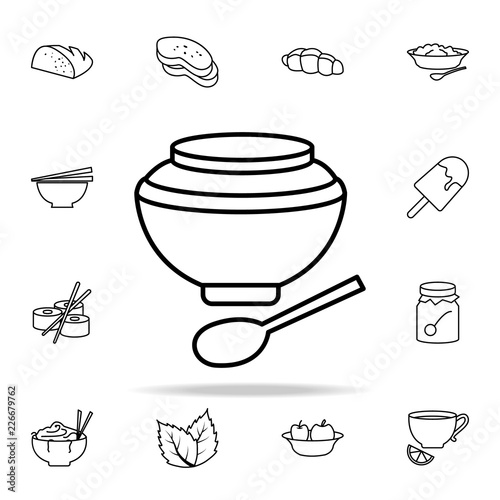soup with a spoon icon. Food icons universal set for web and mobile