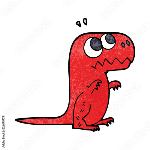 cartoon doodle roaring t rex