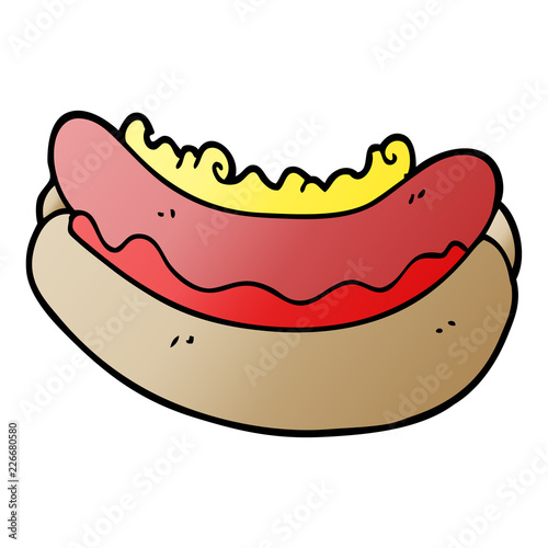 cartoon doodle hotdog in a bun
