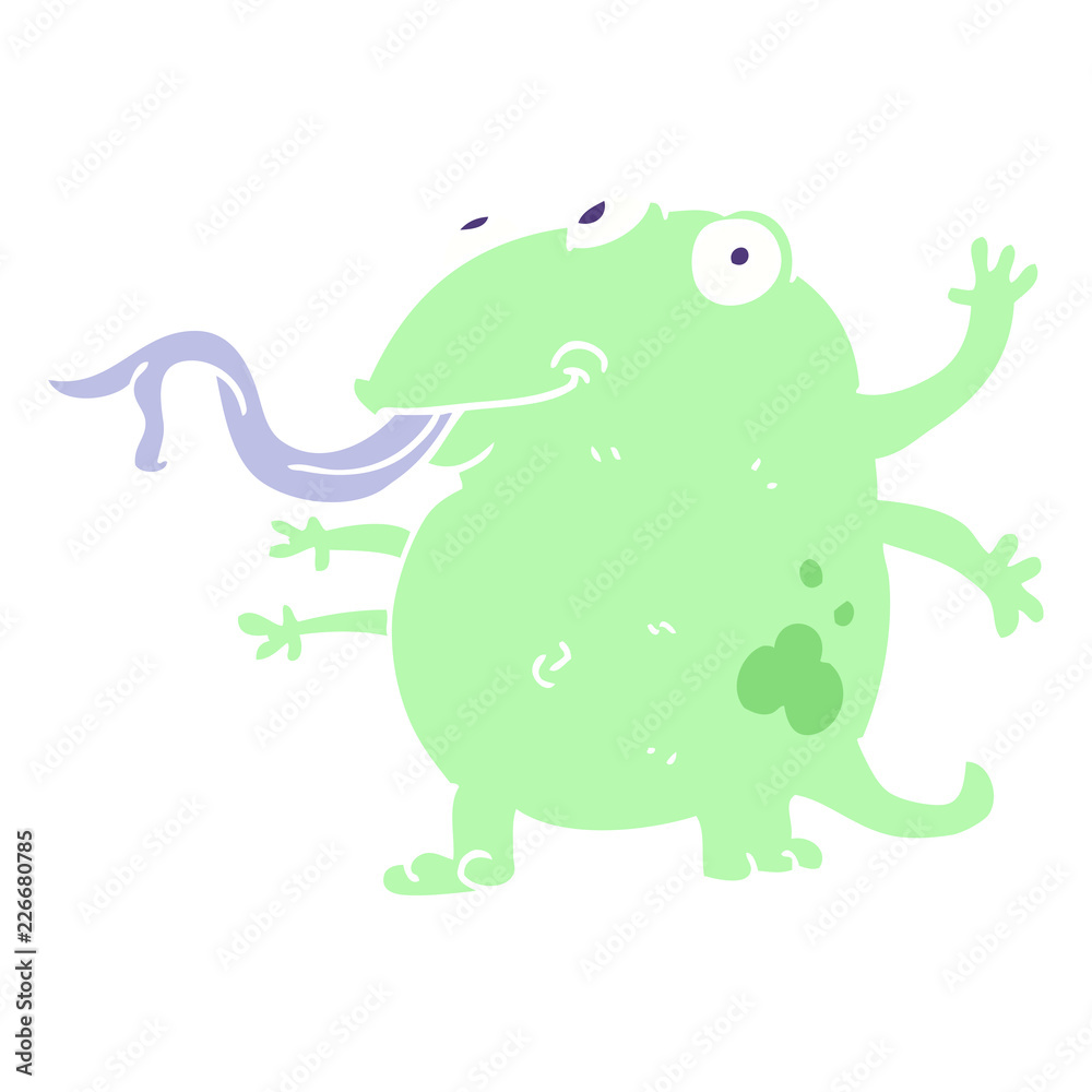 flat color illustration of a cartoon alien flat color illustration of a cartoon alien