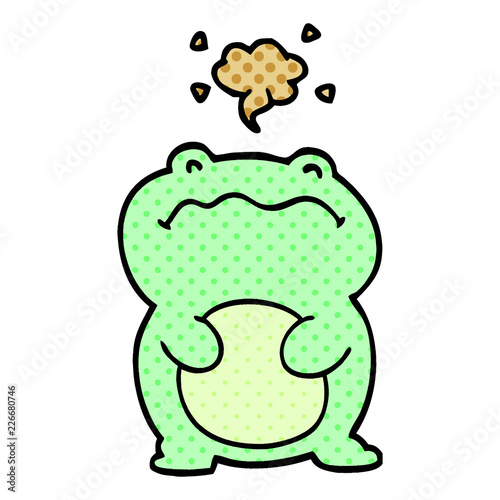 cartoon doodle frog