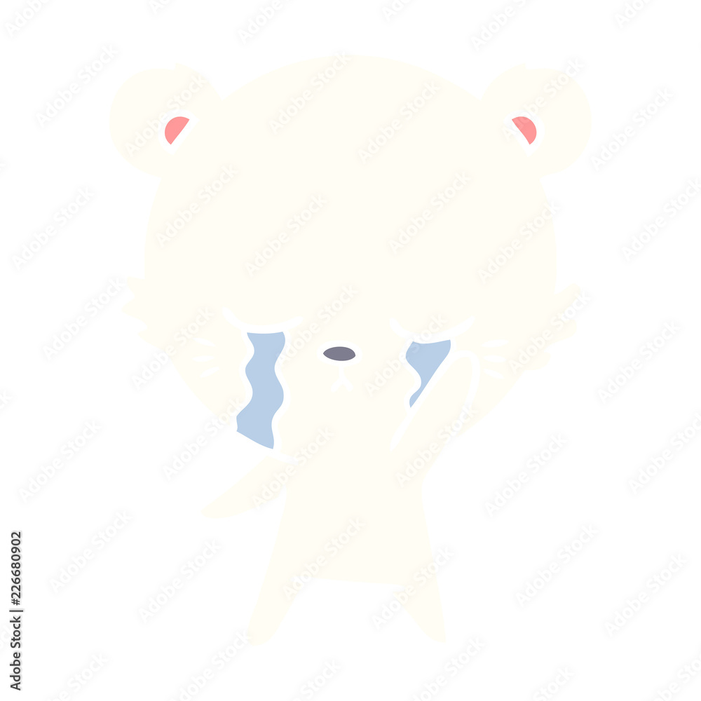 crying flat color style cartoon polarbear crying flat color style cartoon polarbear