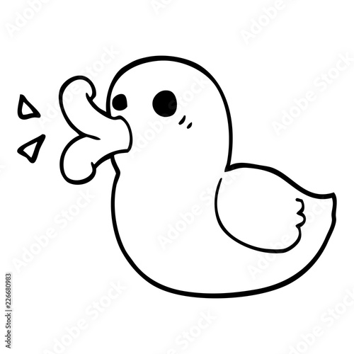 line drawing cartoon rubber duck