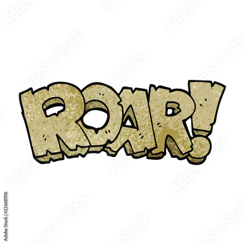 cartoon doodle roar text