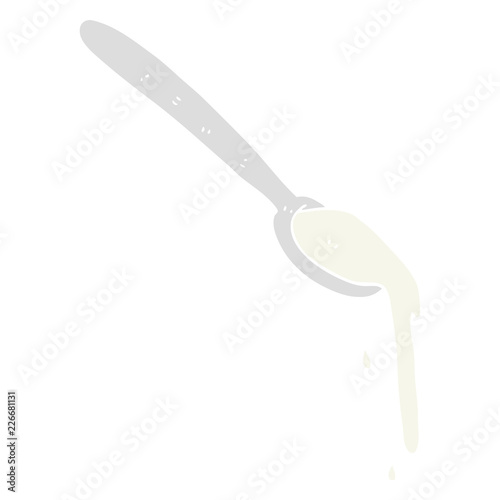 flat color illustration of a cartoon spoonful