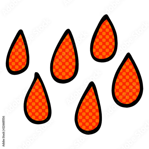 cartoon doodle blood droplets