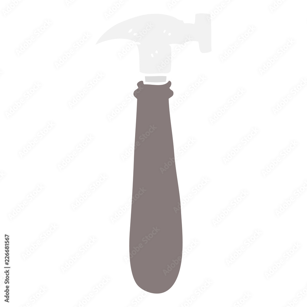 flat color illustration of a cartoon hammer flat color illustration of a cartoon hammer