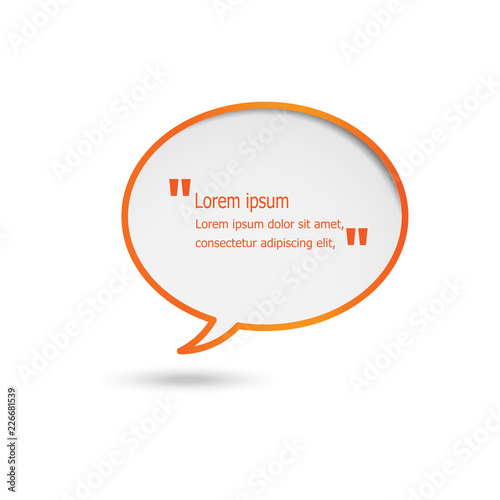 Orange speech bubbles isolated on white background