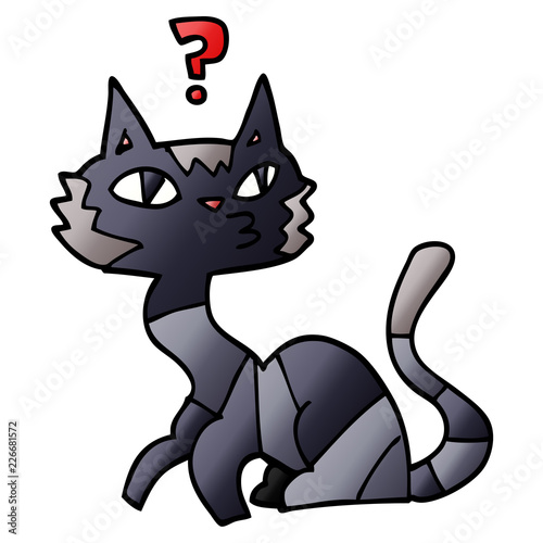 cartoon doodle cat