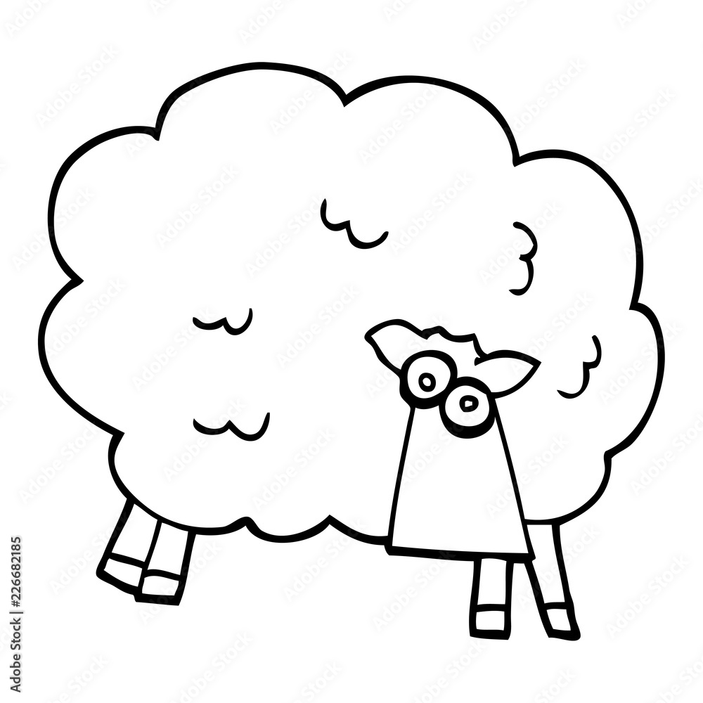 line drawing cartoon black sheep line drawing cartoon black sheep