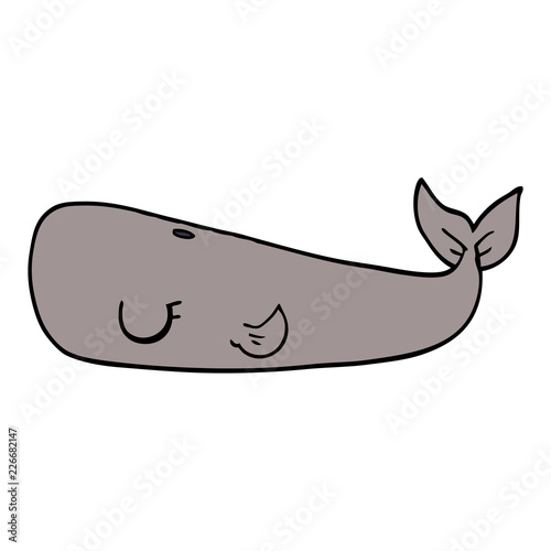 cartoon doodle whale