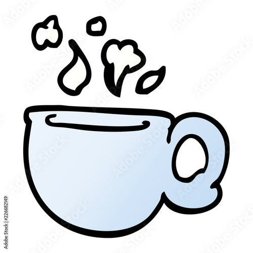cartoon doodle steaming cup
