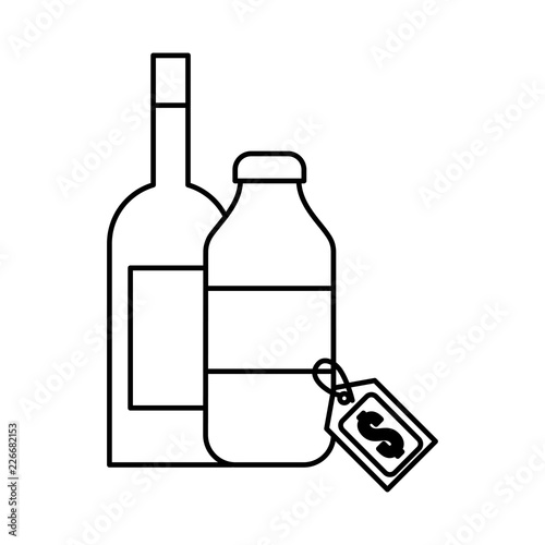two bottle drink beverage tag price supermarket