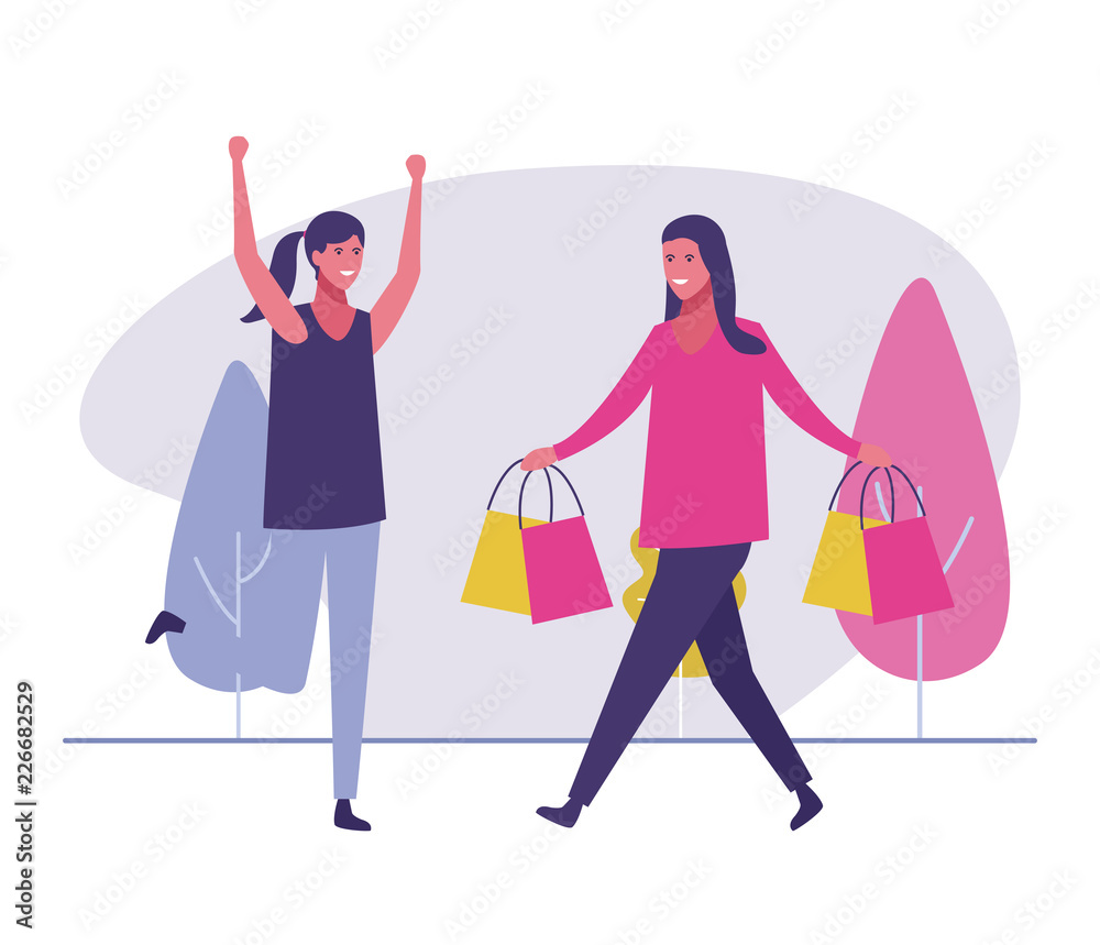 women shopping outdoors women shopping outdoors