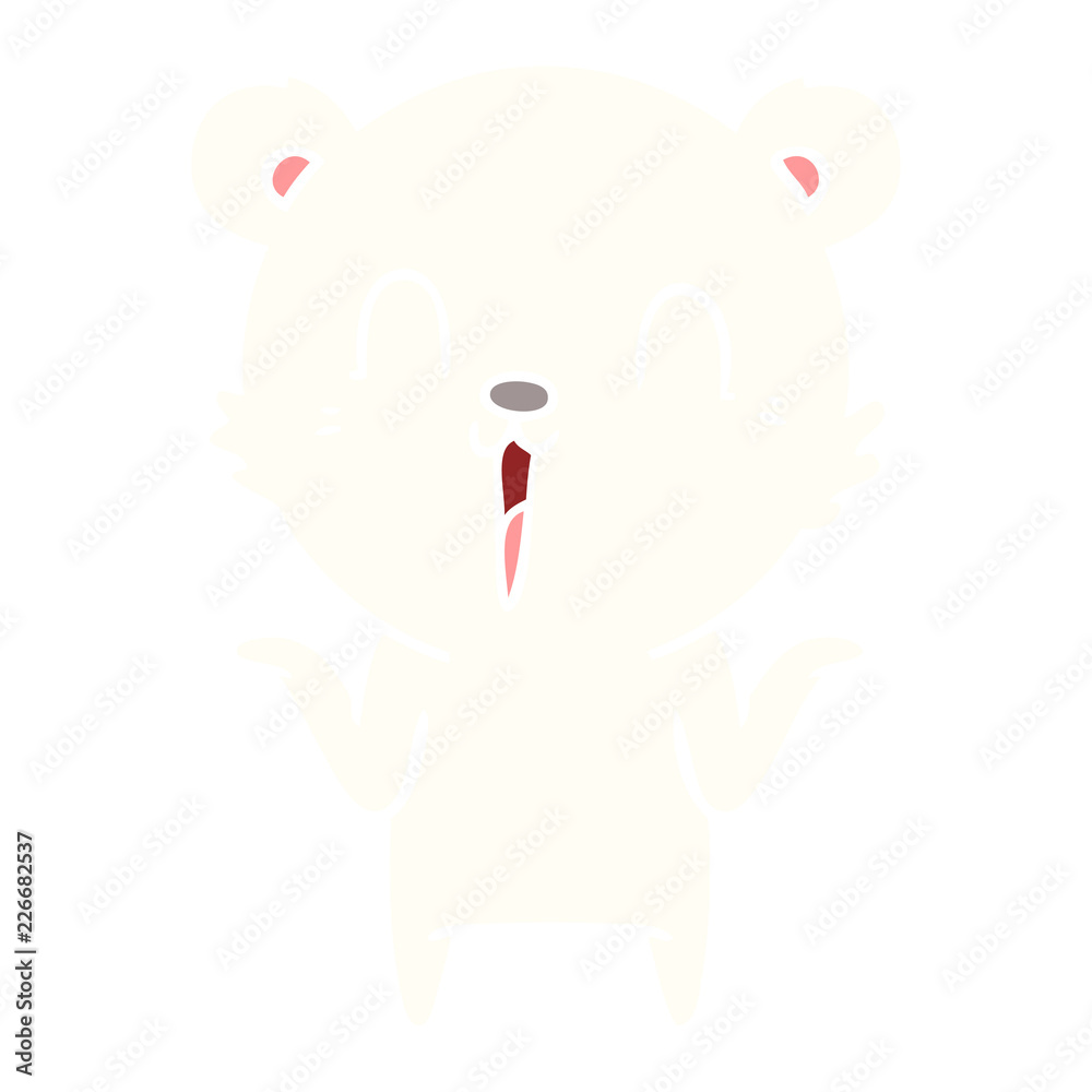 happy flat color style cartoon polar bear with no worries happy flat color style cartoon polar bear with no worries