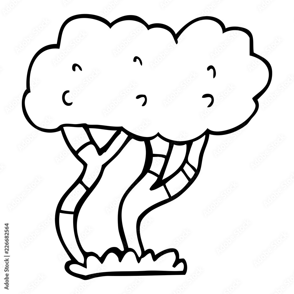 line drawing cartoon tree line drawing cartoon tree