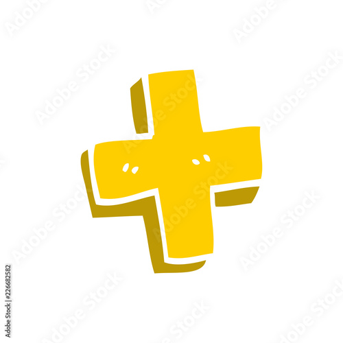 cartoon doodle plus symbol