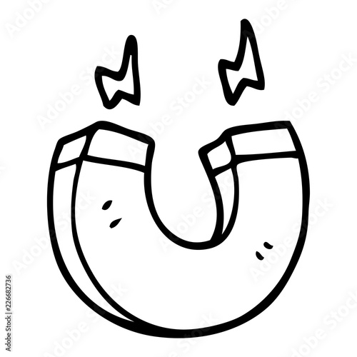 line drawing cartoon magnet