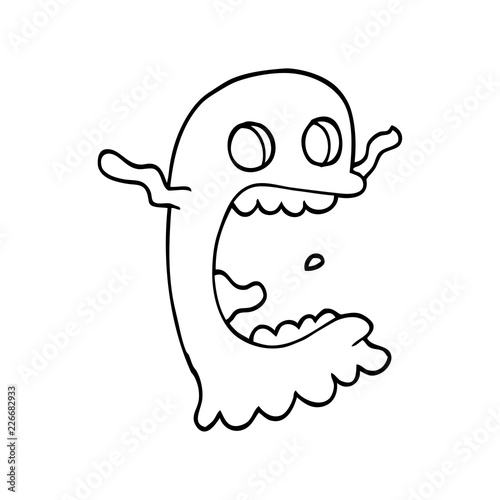 line drawing cartoon spooky ghost