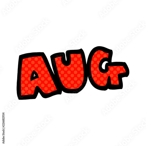 cartoon doodle month of august